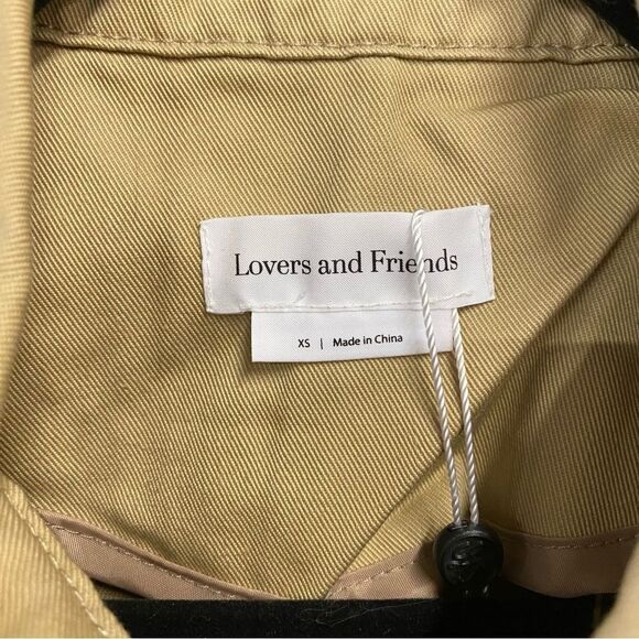 NWT Lovers and Friends Rachel Ridley Trench Coat Beige khaki belted Revolve XS - Picture 5 of 13